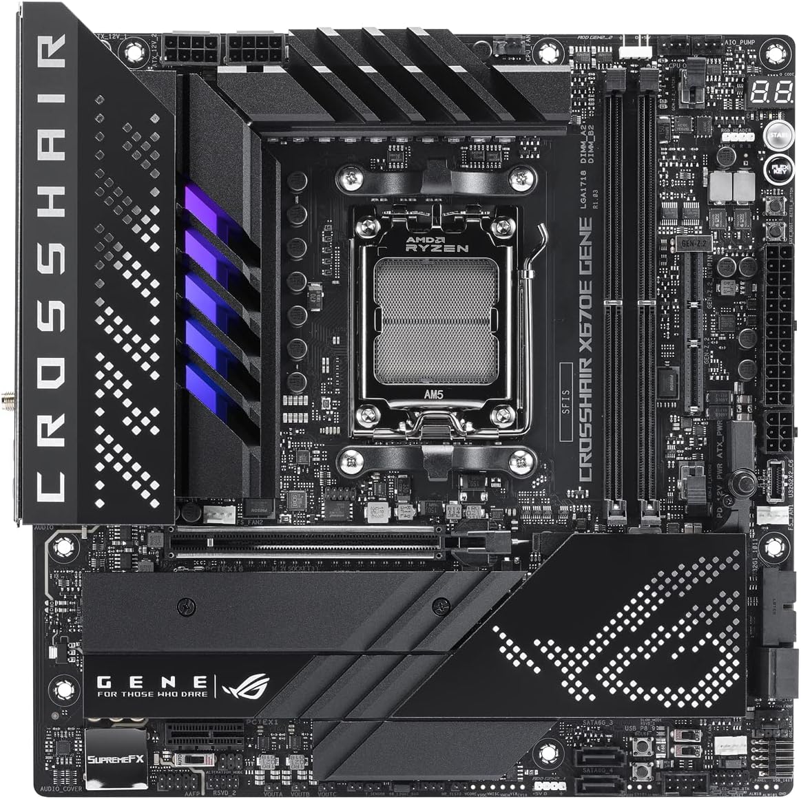 Bild von ASUS ROG Crosshair VIII Hero (Wi-Fi) Gaming Mainboard Sockel AM4 (Ryzen 3000 kompatibel, ATX-, PCIe 4.0, DDR4, 2.5G Lan, USB 3.2, Aura Sync)
