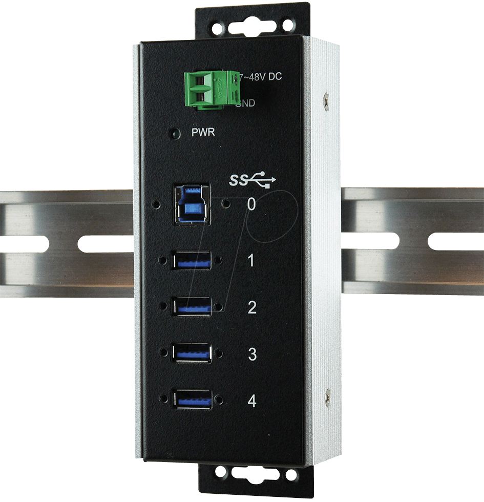 Bild von Exsys EX-1185HMVS-WT - Hub - 4 x USB 3,1 - an DIN-Schiene montierbar - Gleichstrom (EX-1185HMVS-WT)