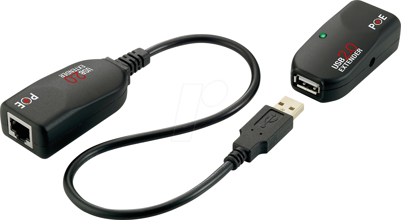 Bild von Exsys EX-1441-2 Network transmitter & receiver Schwarz Netzwerk-Erweiterungsmodul (RJ45), Netzwerkadapter, Schwarz
