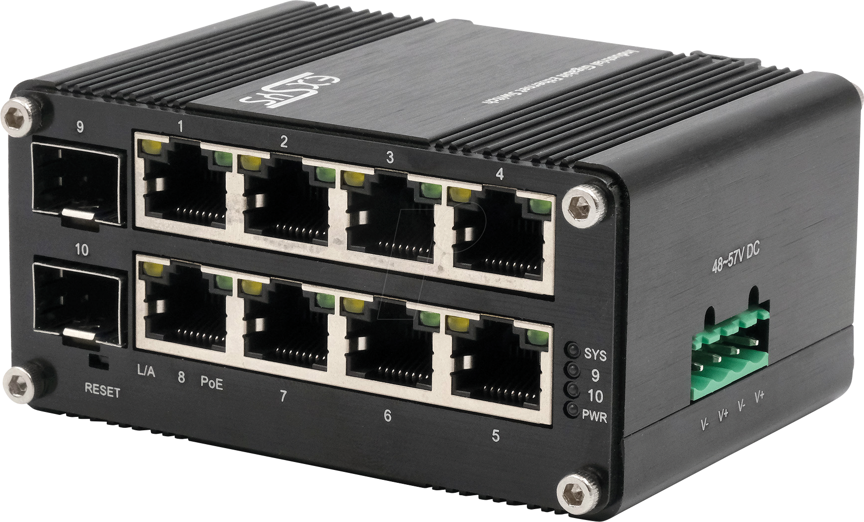 Bild von Exsys Web-Managed Mini PoE+ Switch 8x 1 Gbit/s + 2x SFP (10 Ports), Netzwerk Switch, Schwarz