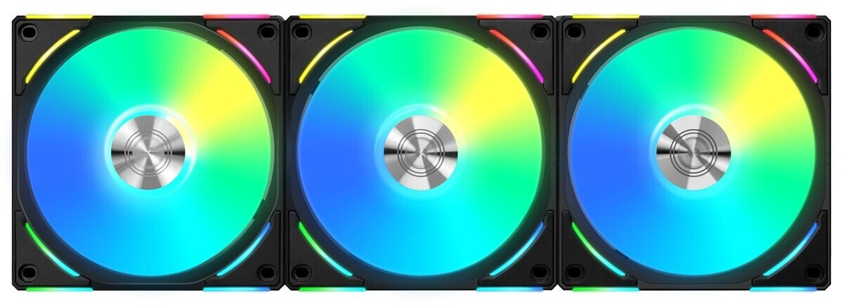 Bild von Lian Li PC Lüfter 120mm “AL120 V2” 3er Pack - Lüfter PC für optimale Kühlung - RGB Lüfter 120mm - PC-Kühlung & Lüfter - 120mm Lüfter RGB - Gehäuselüfter 120mm - Schwarz