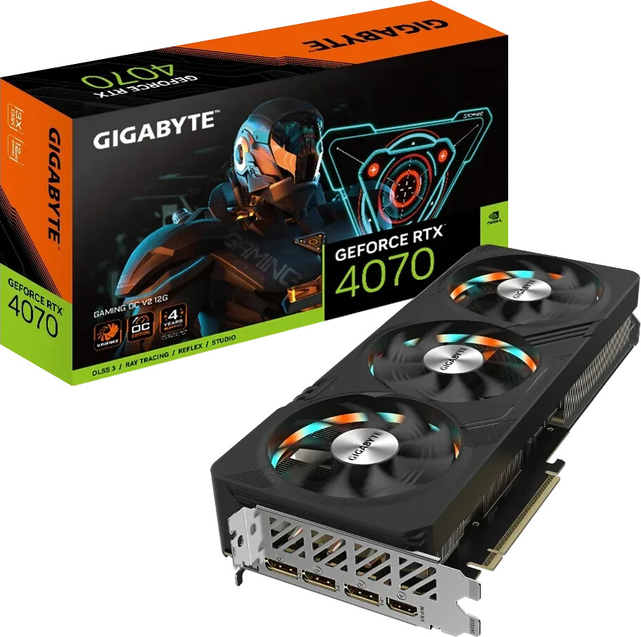 Bild von Gigabyte Grafikkarte Nvidia GeForce RTX 4070 GAMING OC V2 12GB GDDR6X-RAM PCIe x16 DisplayPort, HDMI