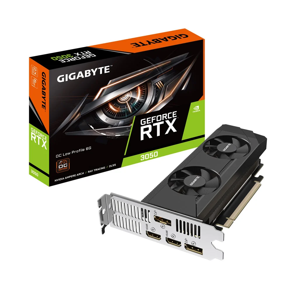 Bild von Gigabyte GeForce RTX 3050 OC Low Profile 6G - GeForce RTX 3050 - 6 GB - GDDR6 - 96 Bit - 7680 x 4320 Pixel - PCI Express 4.0 (GV-N3050OC-6GL)