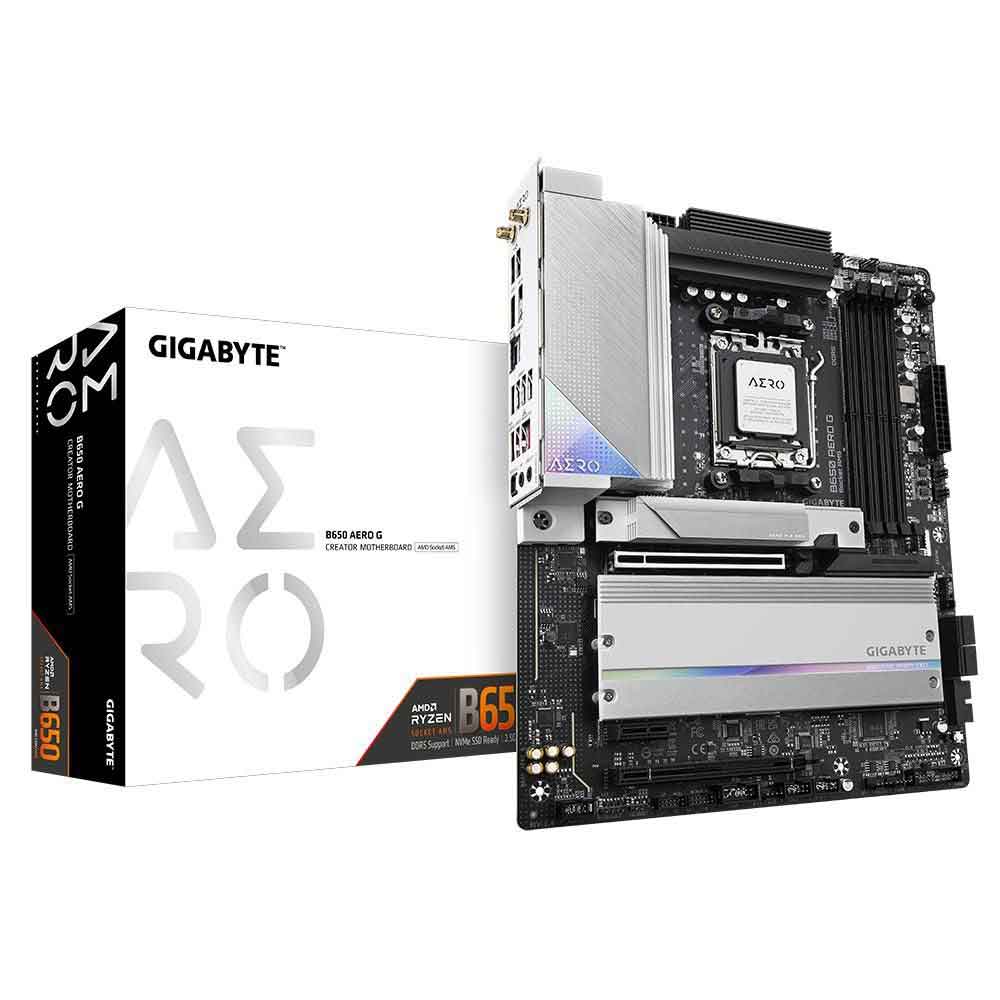 Bild von Gigabyte B650 AERO G - 1.0 - Motherboard - ATX - Socket AM5 - AMD B650 Chipsatz - USB 3.2 Gen 1, USB 3.2 Gen 2, USB-C 3.2 Gen2, USB-C 3.2 Gen 2x2 - 2.5 Gigabit LAN, Bluetooth, Wi-Fi - Onboard-Grafik (CPU erforderlich) - HD Audio (8-Kanal) (B650 AERO G)