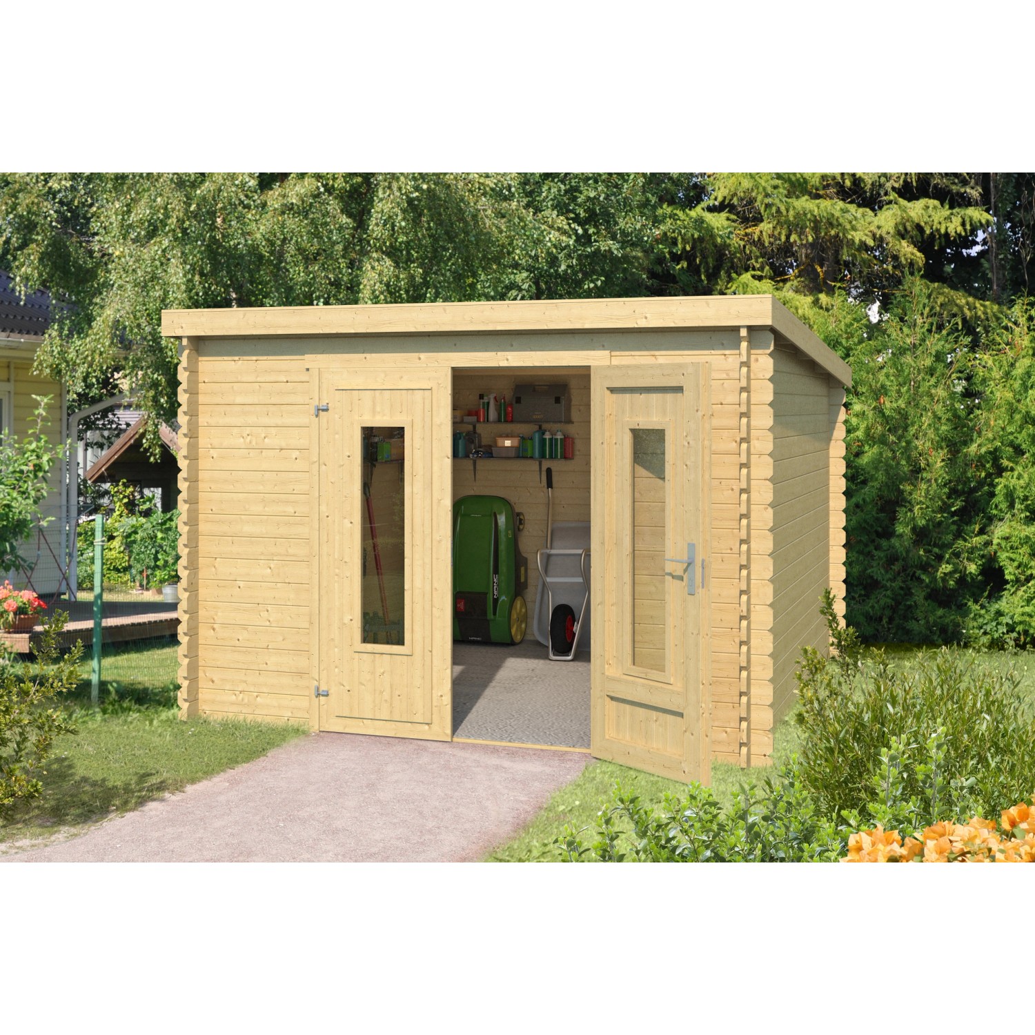 Bild von Lasita Holz-Gartenhaus Sacramento Natur 312 cm x 319 cm