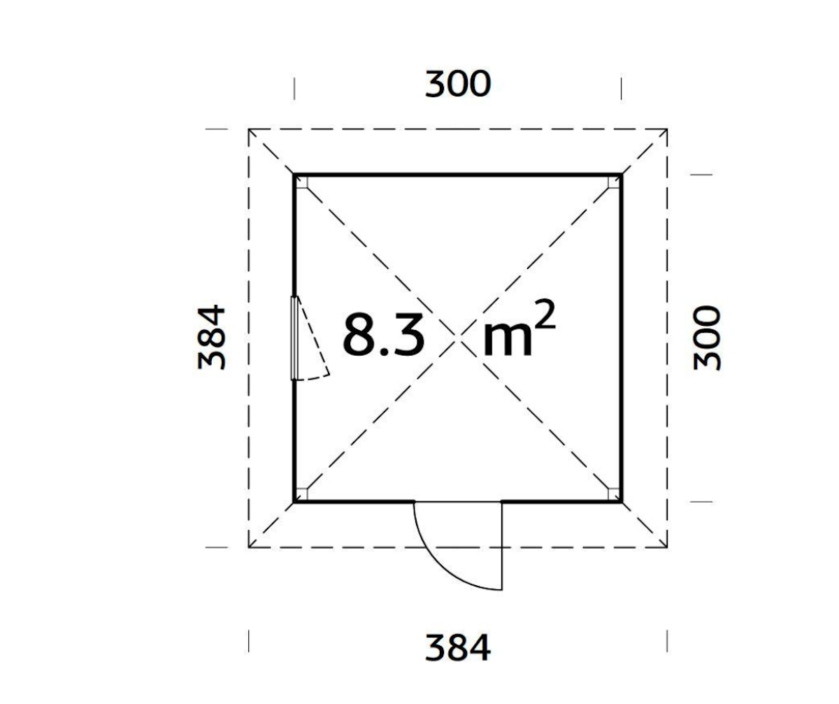 Bild von Palmako Pavillon Bianca 8,3 m² Set6 naturbelassen