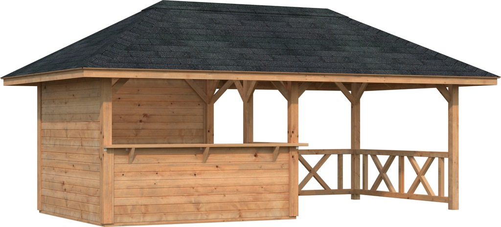 Bild von Palmako Holzpavillon "Bianca 16,6 m² Set 3", BxTxH: 588x300x323 cm