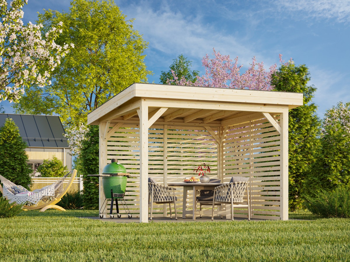 Bild von Palmako Carport/Pavillon Connect Lenna 8,3 m² Set 302 transparent tauchgrundiert