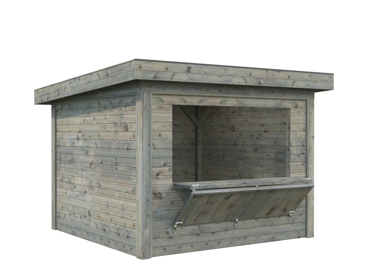Bild von Palmako Marktstand Connect Lenna 8,3 m² Set 304 grau tauchgrundiert