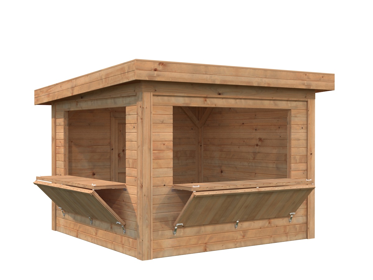 Bild von Palmako Marktstand Connect Lenna 8,3 m² Set 305 hellbraun tauchgrundiert