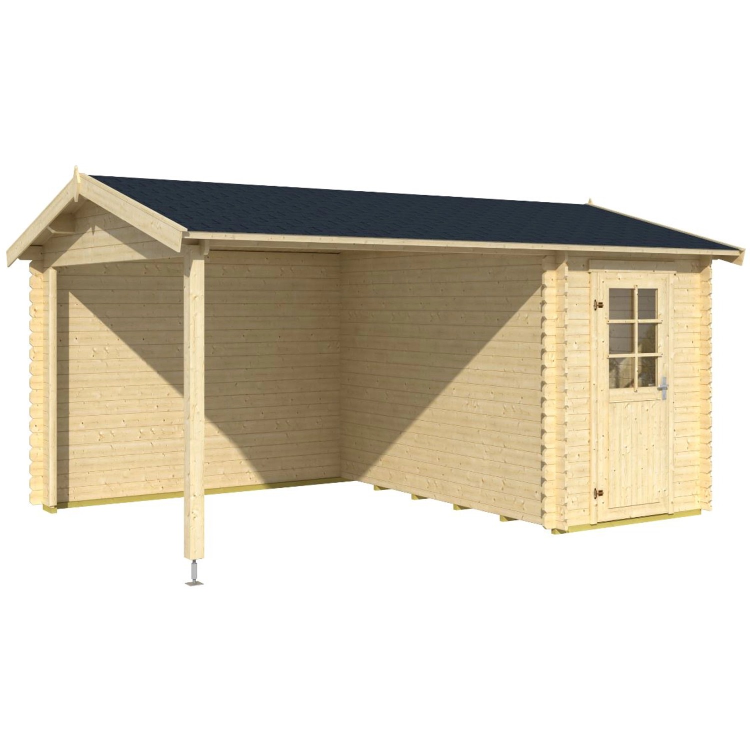 Bild von LASITA MAJA Gartenhaus »Wibo«, Holz, BxHxT: 465 x 245,1 x 337,8 cm (Außenmaße inkl. Dachüberstand) - braun | beige