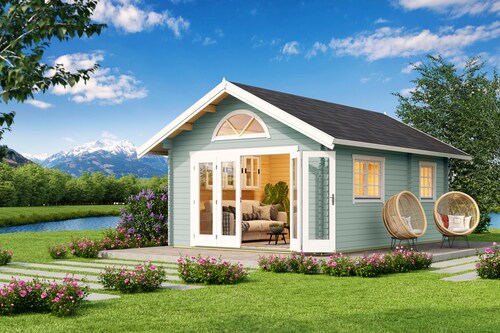 Bild von LASITA MAJA Gartenhaus »CAROLINE«, (Set, inkl. Fußbodenbretter zum Verlegen)