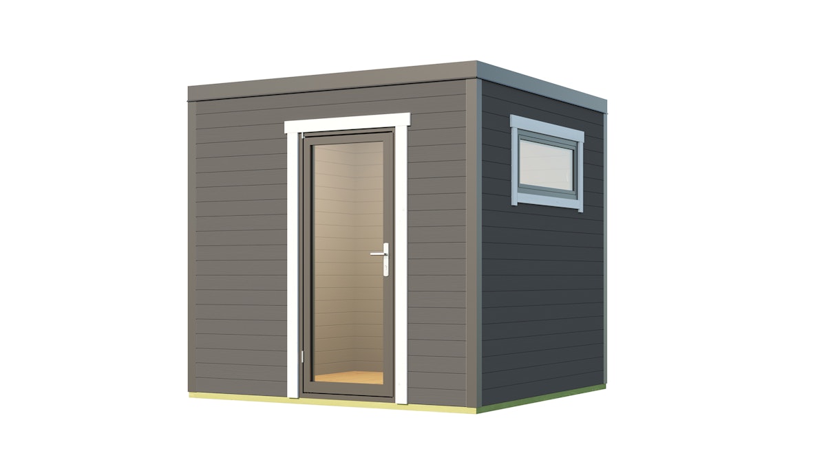 Bild von Weka Design Gartenhaus S 445 mit Alu-Außentür - 44 mm graphitgrau 250 x 250 cm (Gr. 1)