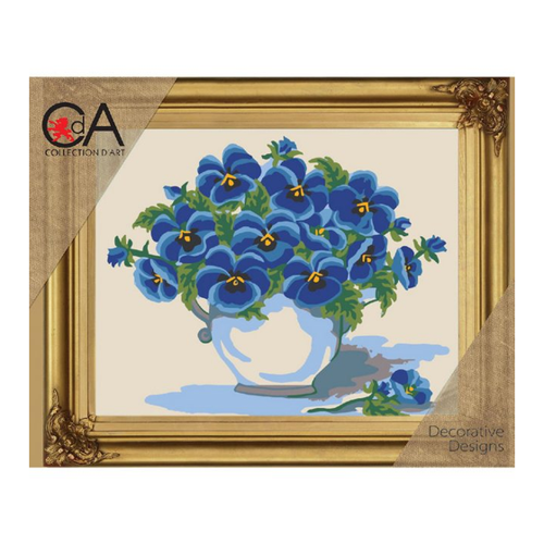 Bild von Collection D'art Kreativset CDA Halbkreuz Stickpackung "Stiefmütterchen"