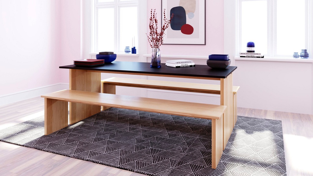Bild von Woodman Esstisch "Stripe", Holzfurnier aus Eiche