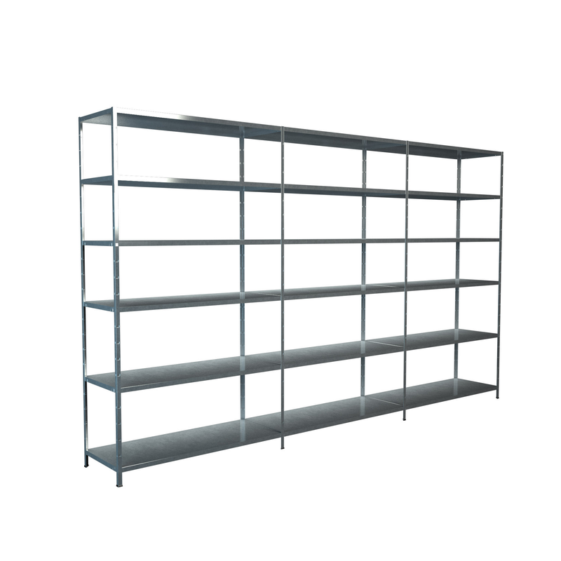 Bild von SCHULTE Regalwelt Steck-Grundregal und 2 Anbauregale 230 x 260 x 35 cm | 18 Böden | verzinkt | Tragkraft 510 kg