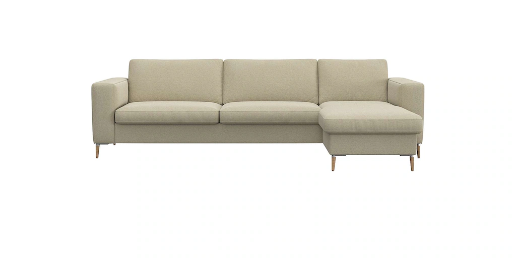 Bild von FLEXLUX Ecksofa "Fiore, super Sitzkomfort durch Kaltschaum im Sitz, L-Form", breite Armlehnen, Kaltschaum, Füße Alu+ Eiche