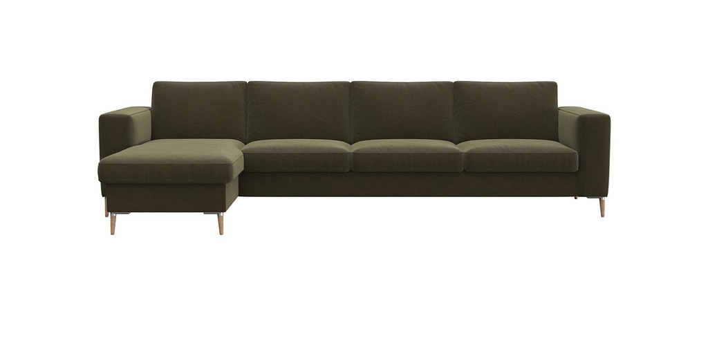 Bild von FLEXLUX Ecksofa "Fiore, super bequem durch hochwertigen Sitzaufbau mit Kaltschaum", breite Armlehnen, Füße Alu+ Eiche, L-Form