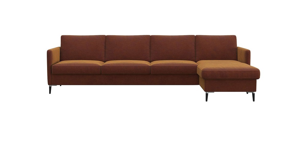 Bild von FLEXLUX Ecksofa "Fiore, L-Form, bequem und komfortabel durch hochwertigem Sitzaufbau", schmale Armlehnen, Kaltschaum, Füße Alu+schwarz