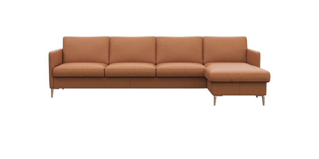 Bild von FLEXLUX Ecksofa "Fiore, L-Form, bequem und komfortabel durch hochwertigem Sitzaufbau", schmale Armlehnen, Kaltschaum, Füße Alu+ Eiche