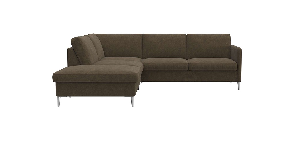 Bild von FLEXLUX Ecksofa "Fiore, L-Form", schmale Armlehnen, Füße alufarben, B/T 234/225 cm, Kaltschaum im Sitz