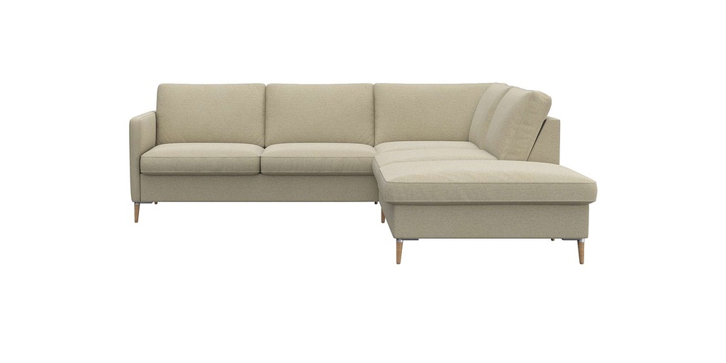 Bild von FLEXLUX Ecksofa "Fiore, L-Form, super bequem durch Kaltschaum im Sitz", schmale Armlehnen, Füße Alu/Eiche, B/T 234/225 cm