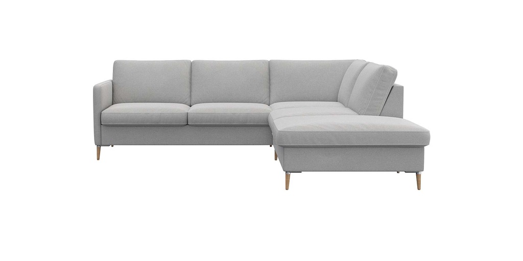 Bild von FLEXLUX Ecksofa "Fiore, L-Form, super bequem durch Kaltschaum im Sitz", schmale Armlehnen, Füße Alu/Eiche, B/T 234/225 cm