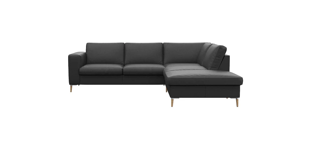 Bild von FLEXLUX Ecksofa "Fiore, L-Form", breite Armlehnen, Füße Alu/Eiche, B/T 234/225 cm, Kaltschaum im Sitz