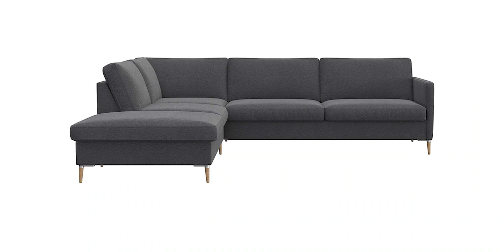 Bild von FLEXLUX Ecksofa "Fiore, L-Form", schmale Armlehnen, Kaltschaum, Füße Alu+ Eiche