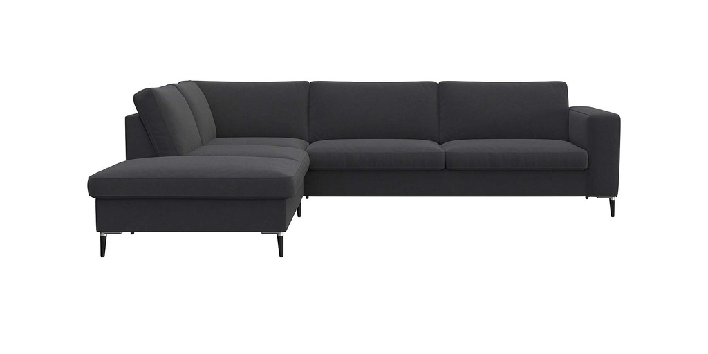 Bild von FLEXLUX Ecksofa "Fiore, L-Form, bequem und komfortabel durch hochwertigem Sitzaufbau", breite Armlehnen, Kaltschaum, Füße Alu+schwarz