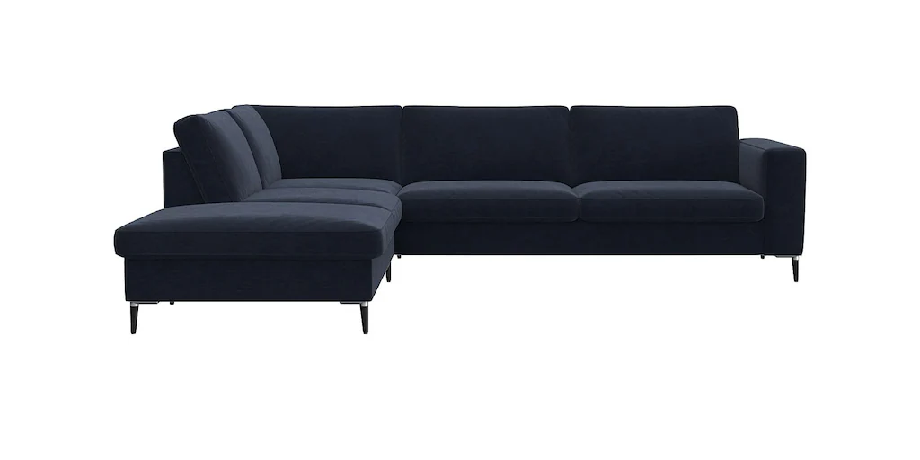Bild von FLEXLUX Ecksofa "Fiore, L-Form, bequem und komfortabel durch hochwertigem Sitzaufbau", breite Armlehnen, Kaltschaum, Füße Alu+schwarz
