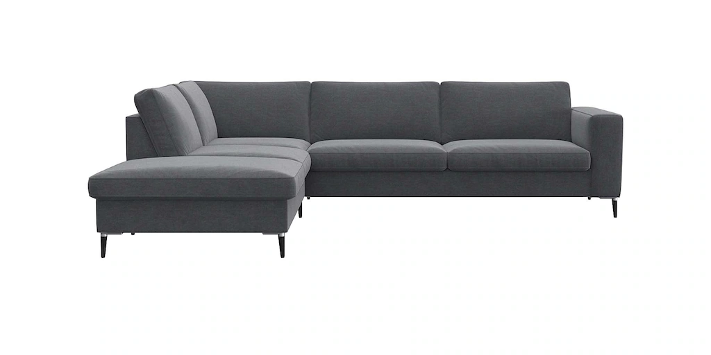 Bild von FLEXLUX Ecksofa "Fiore, L-Form, bequem und komfortabel durch hochwertigem Sitzaufbau", breite Armlehnen, Kaltschaum, Füße Alu+schwarz
