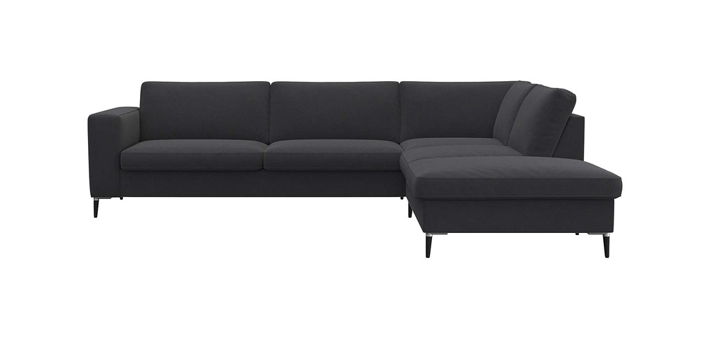 Bild von FLEXLUX Ecksofa "Fiore, super Sitzkomfort durch Kaltschaum im Sitz, L-Form", breite Armlehnen, Füße Alu+schwarz