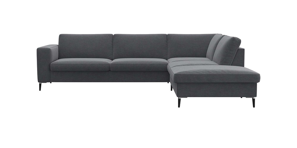 Bild von FLEXLUX Ecksofa "Fiore, super Sitzkomfort durch Kaltschaum im Sitz, L-Form", breite Armlehnen, Füße Alu+schwarz