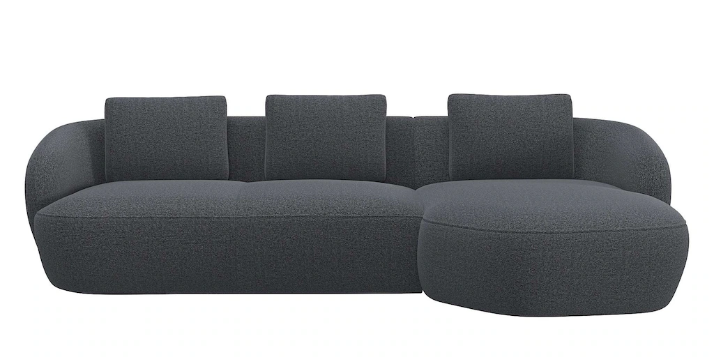 Bild von FLEXLUX Wohnlandschaft "Torino, rund, L-Form, Sofa-Ecke mit Recamiere, Longchair-Sofa", Modernes, organisches Sofa-Design, Kaltschaum, Wellenunterfederung