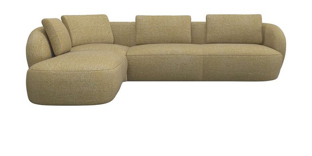 Bild von FLEXLUX Ecksofa »Torino, rund, L-Form, Sofa-Ecke mit Ottomane«, Modernes, organisches Sofa-Design, Kaltschaum, Wellenunterfederung