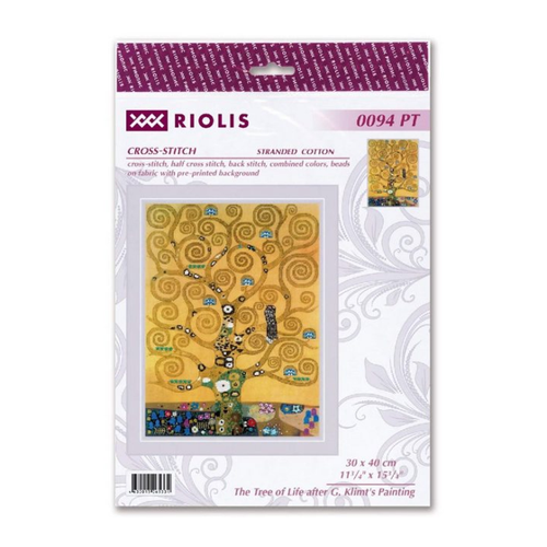 Bild von Riolis Kreativset "Der Baum des Lebens nach Klimt" - Kreuzstich Set
