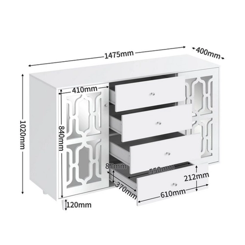 Bild von WISHDOR Anrichte Küchenschrank im edlen Design