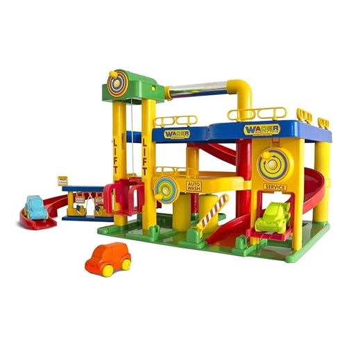 Bild von Polesie Parkhaus 37824 Garagenlift Tankstelle drei Autos Waschanlage Metallgriff bunt