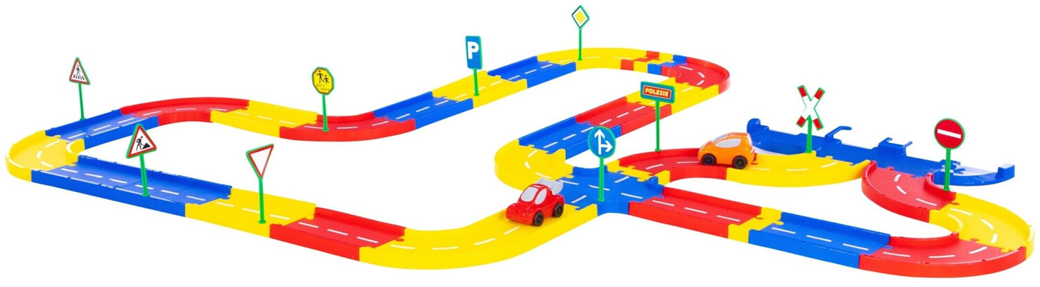 Bild von WADER QUALITY TOYS Spielzeug-Auto Spielstraße 5 m Ergänzung 2 Autos Verkehrsschilder