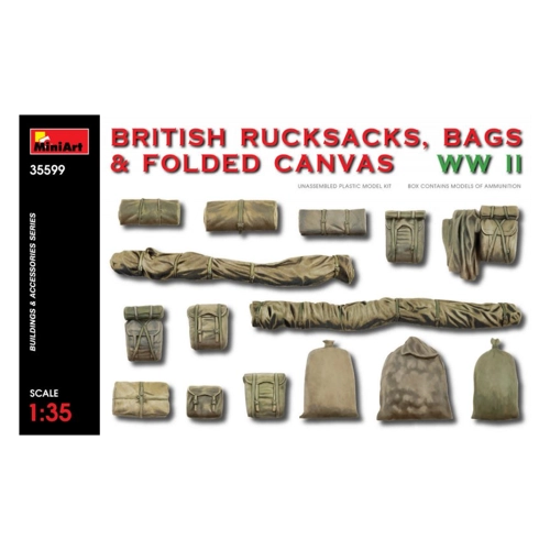 Bild von MiniArt MIN35599 – Modellbausatz 1:35 WW2 Brit. Rucksäcke/Planen/Taschen
