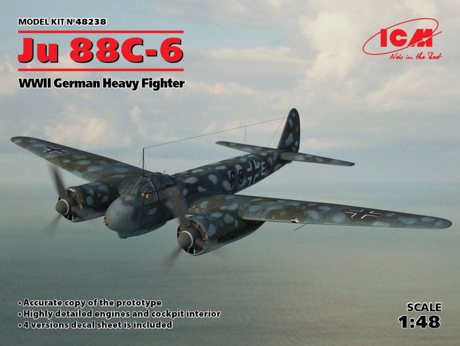 Bild von ICM WWII Ju 88С-6 German Heavy Fighter 1:48 GER Deutsche Flieger Bomber WW2