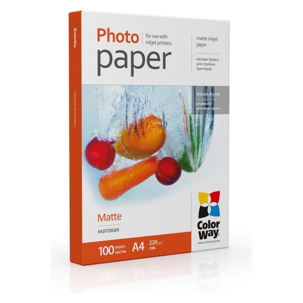 Bild von Colorway Fotopapier PM220100A4 Matt, Baltas, A4, 220 g/m² (220 g/m², A4, 10 x), Fotopapier, Weiss