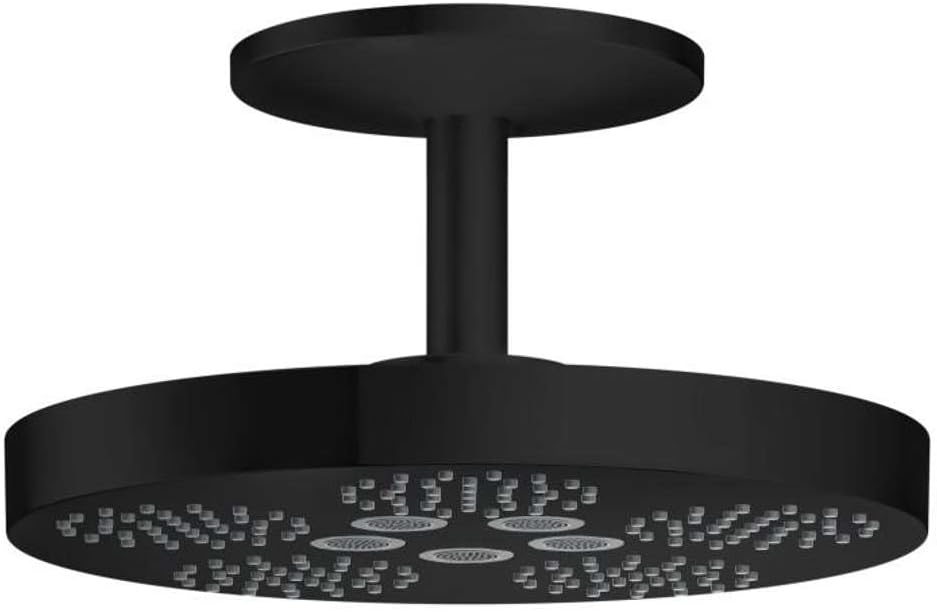 Bild von hansgrohe Axor One	1x Kopfbrause	Besteht aus: Kopfbrause, Deckenanschluss	Brausekopfgröße: 280 mm	Strahlart: PowderRain, Rain	Fixierung über ein Bajonette-Verschluss	maximale Durchflussmenge bei 3 bar: 12,5 l/min	Durchflussmenge Rain Strahl (bei 3 bar): 12,5 l/min	Durchflussmenge PowderRain (bei 3 bar): 7,5 l/min	Mindestfließdruck: 1,5 bar	Material Strahlscheibe: Metall	Kopfbrause zur Reinigung abnehmbar	Metalldeckenanschluss	Deckenanschlusslänge: 211 mm	Montage: Decke
