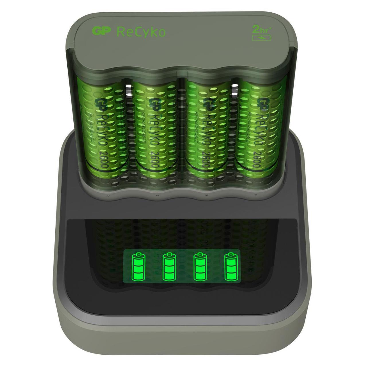 Bild von GP Batteries USB Docking Akku-Ladegerät AA / AAA + 4x AA-Akku Akku-Set Mignon 2600 mAh (1,2 V, 6 St), Dock Lader D451 + Ladeeinheit M451 4x AA 2600mAh Mignon LR06 Batterie