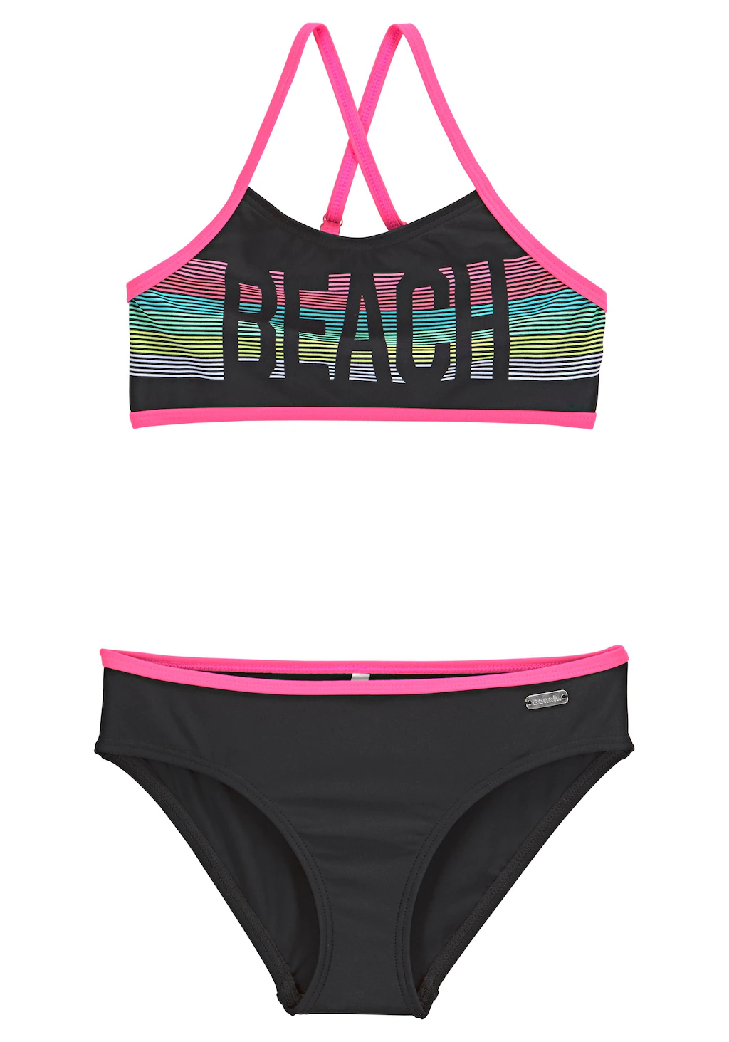 Bild von Bench. Bustier-Bikini, mit pinken Kontrastpaspeln