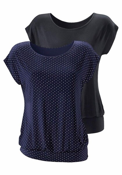 Bild von LASCANA Longshirt mit breitem Bund (2er-Pack) aus weichem Viskose-Stretch