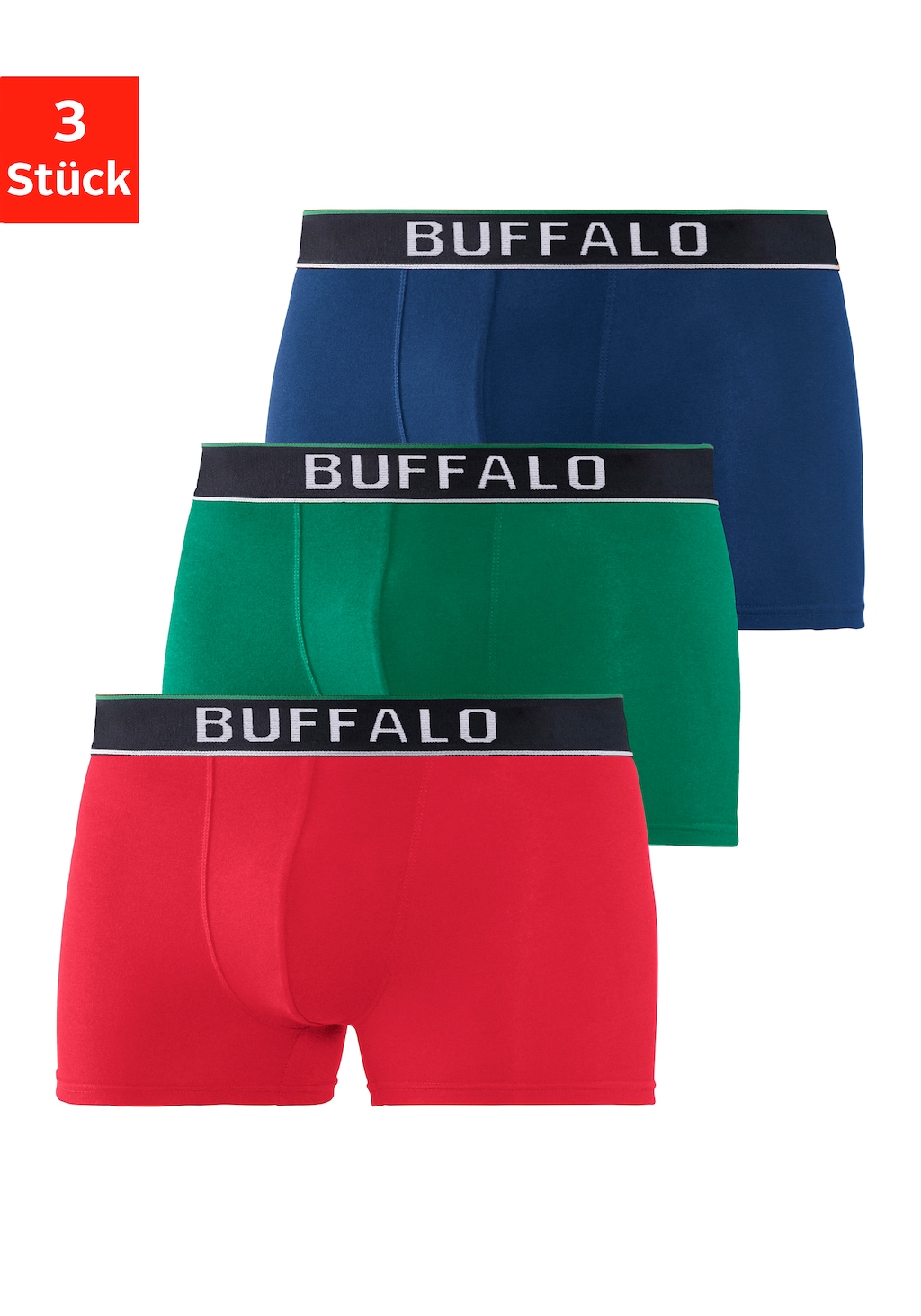 Bild von Buffalo Boxer "Boxershorts für Herren", (Packung, 3 St.), aus Baumwoll-Mix