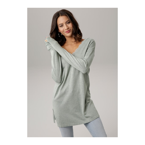 Bild von Laura Scott Strickpullover mit Spitzen am Ausschnitt