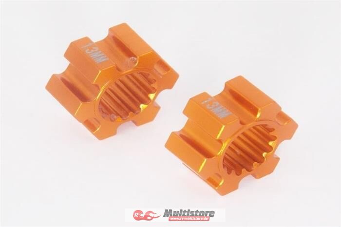 Bild von GPM TRAXXAS X-MAXX Aluminium Hex-Adapter 13mm orange (2 Stk.) / GPMTXM010/13MMOR
